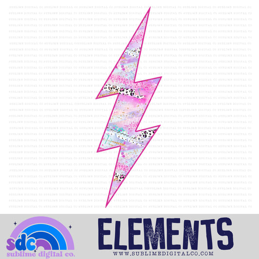 Pink Abstract • Lightening Bolt • Elements • Digital Design • Instant Download • Sublimation