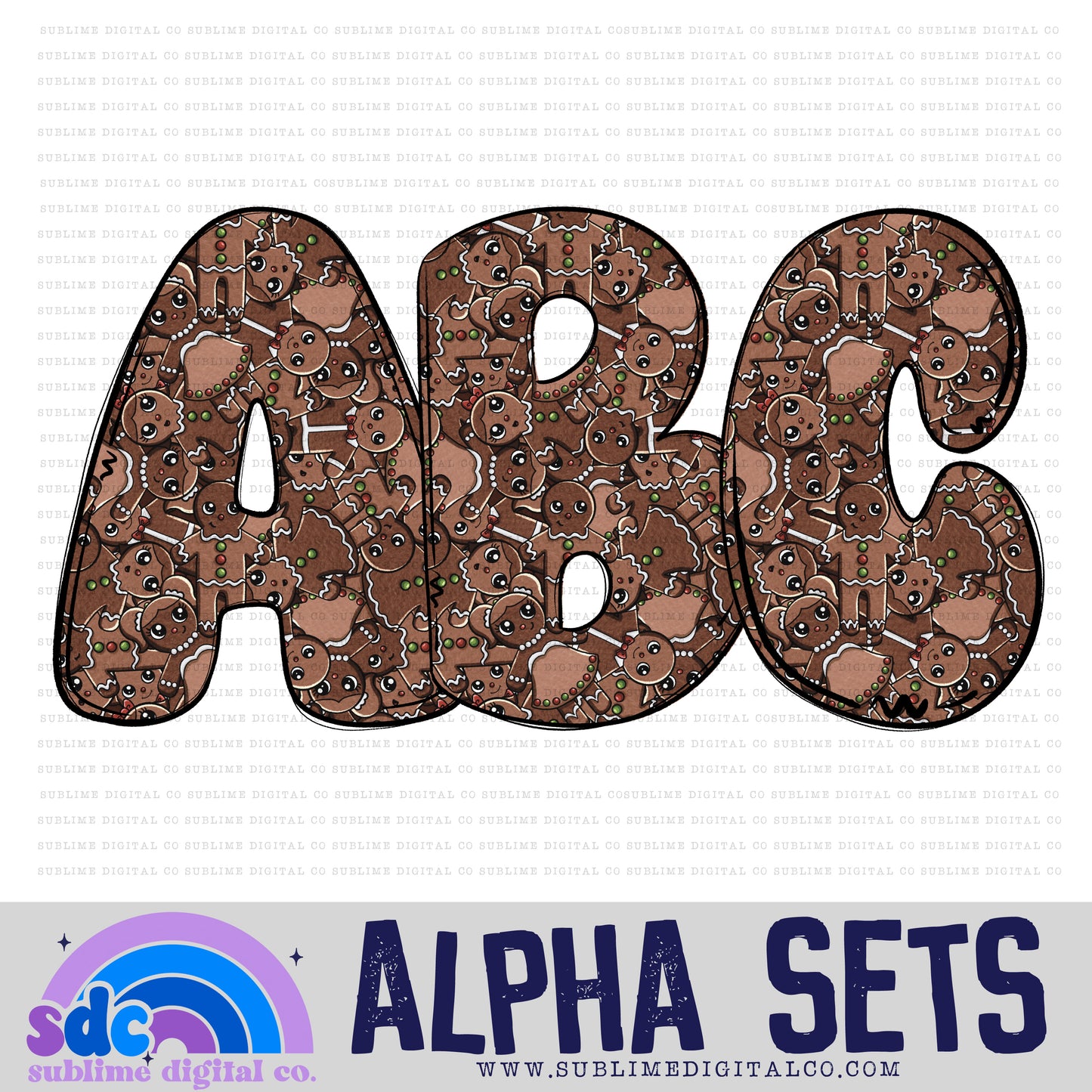 Gingerbread • Alpha Sets • 26 PNG Files • Digital Download