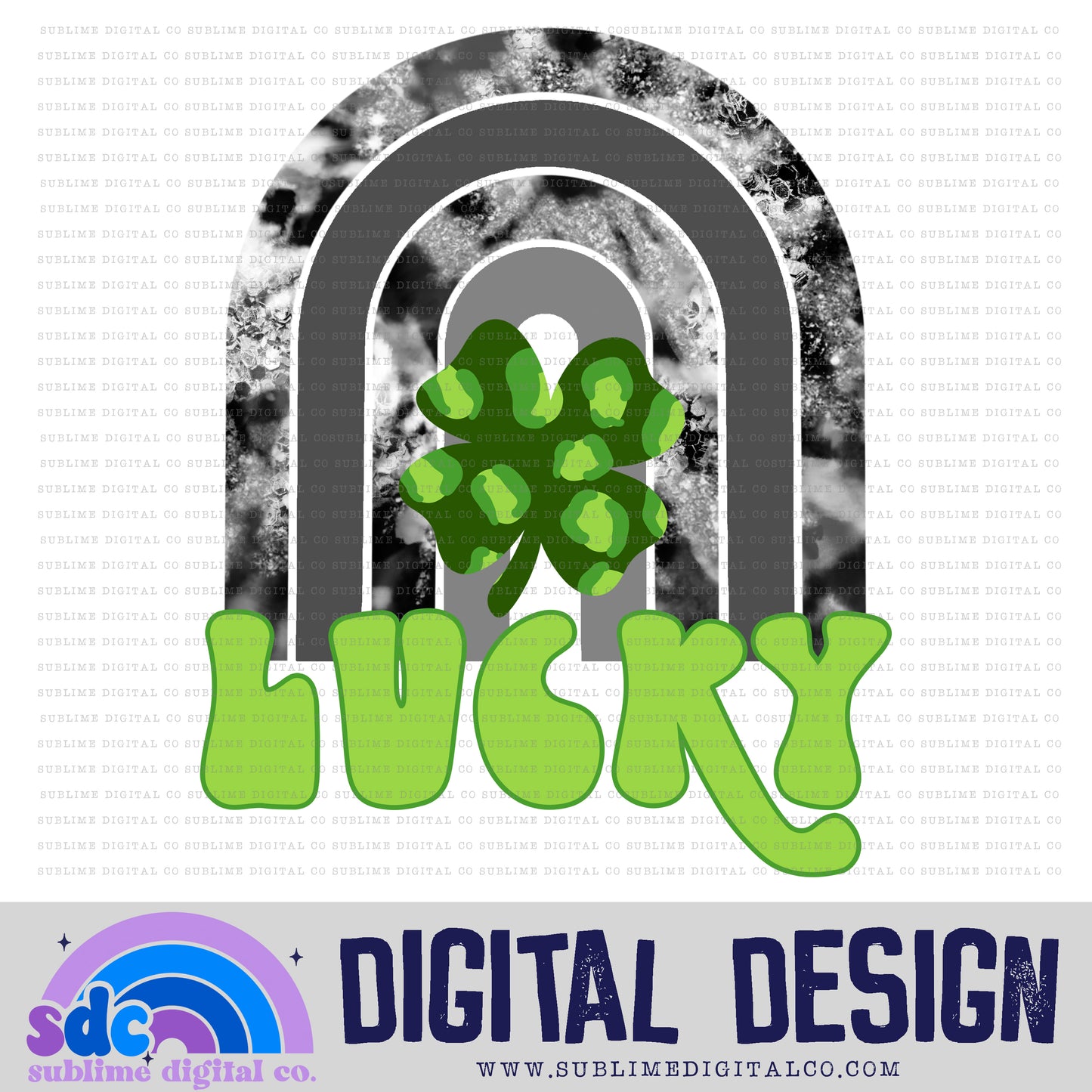 Lucky - Rainbow • Retro • Instant Download • Sublimation Design