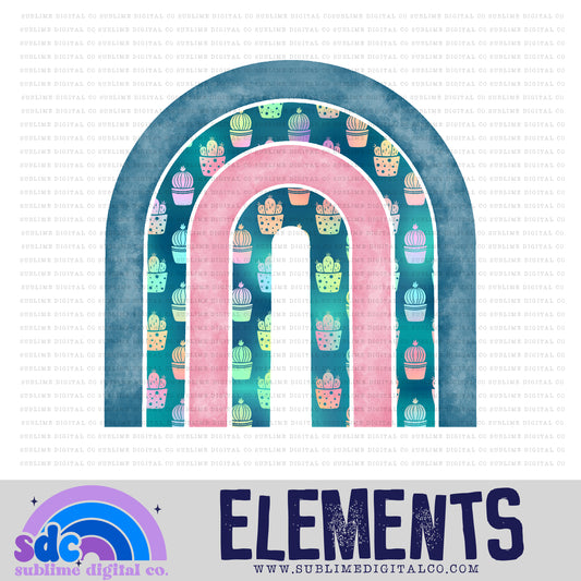 Neon Cactus • Rainbow • Elements • Digital Design • Instant Download • Sublimation