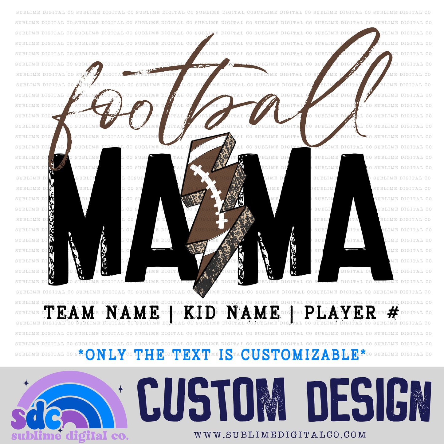 Football Mama - Lightning Bolt • Customs • Sports • Instant Download • Sublimation Design