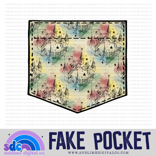 Castle • Fake Pocket • Wizards • Instant Download • Sublimation Design