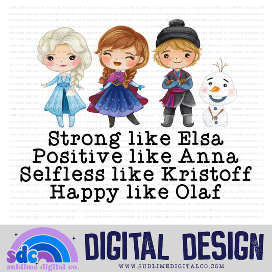 Winter Friends • Princess • Instant Download • Sublimation Design