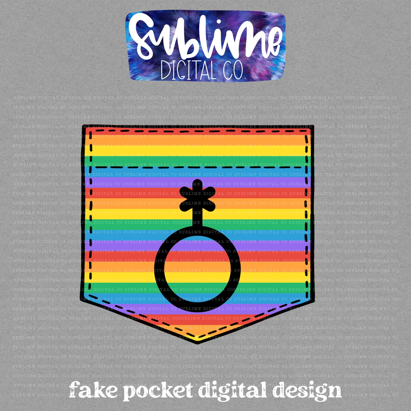 Genderqueer • Pride • Fake Pocket • Instant Download • Sublimation Design