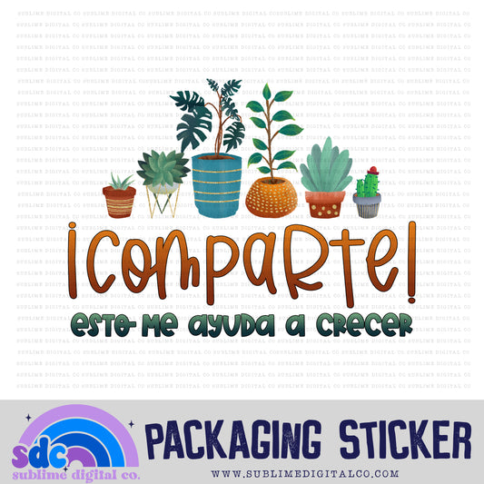 Comparte! Esto Me Ayuda A Crecer | Small Business Stickers | Digital Download | PNG File