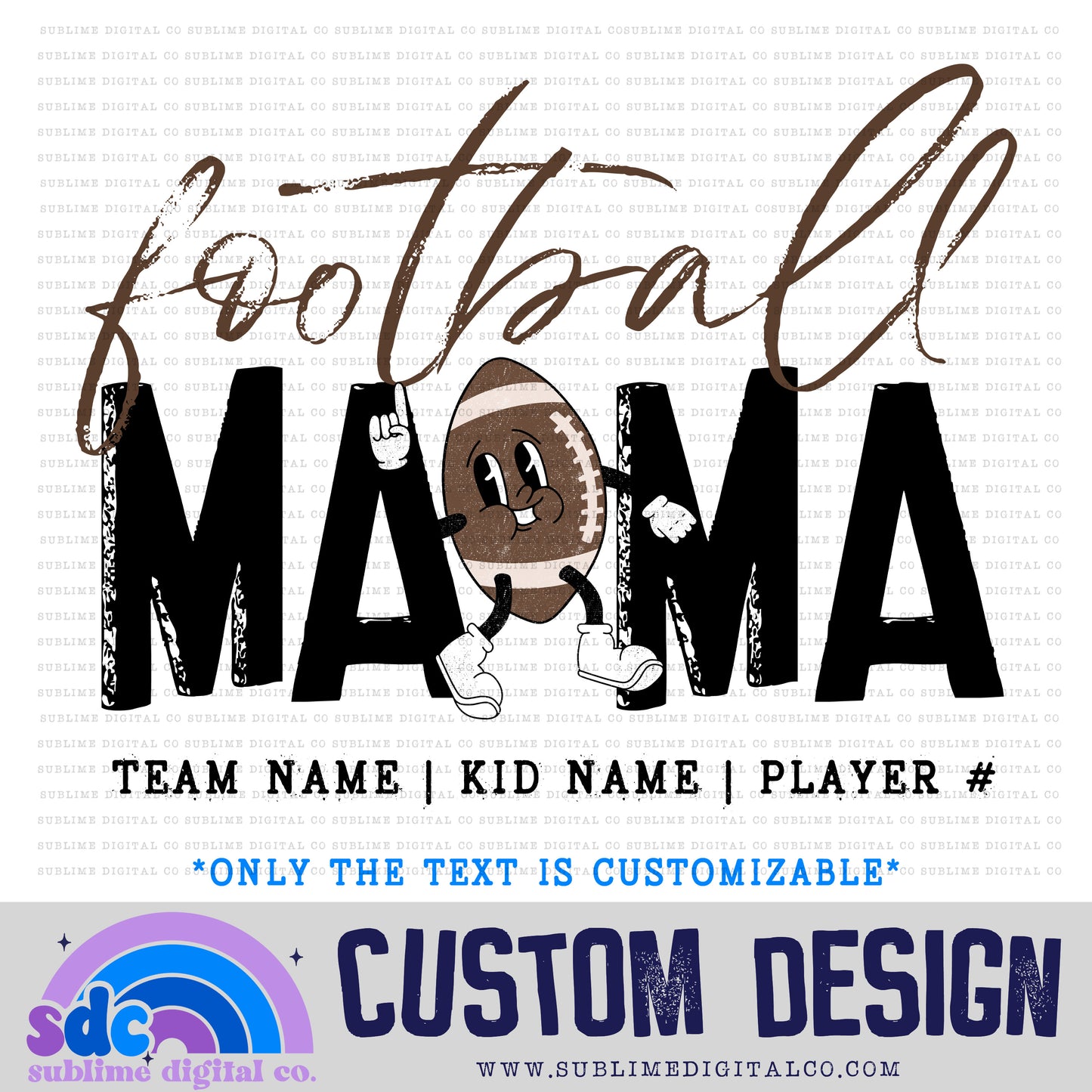 Football Mama - Retro Character • Customs • Sports • Instant Download • Sublimation Design