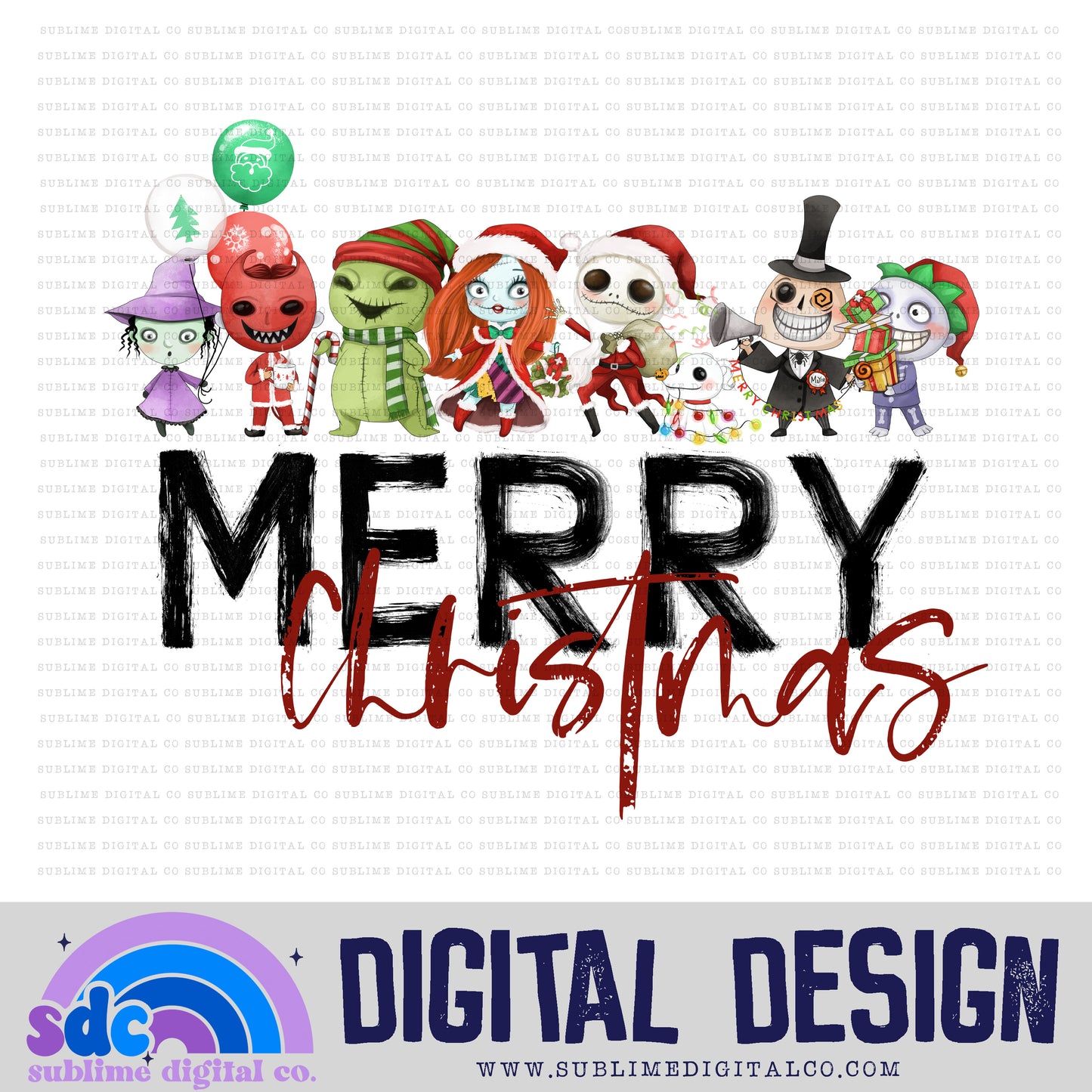 Merry Christmas • NBC • Instant Download • Sublimation Design
