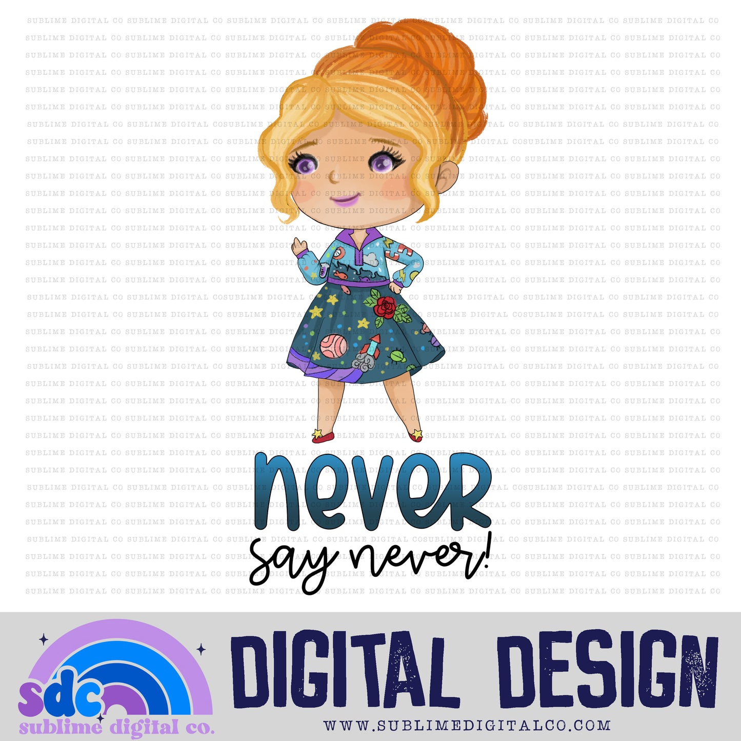 Never Say Never! • School Bus • Instant Download • Sublimation Design