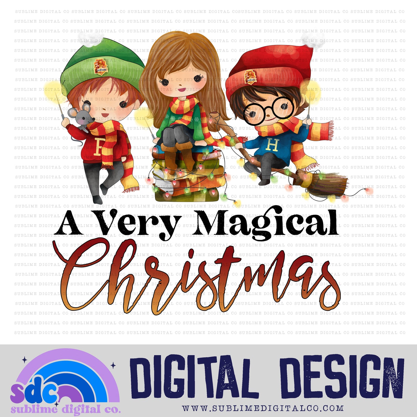 A Very Magical Christmas • Wizard • Instant Download • Sublimation Design