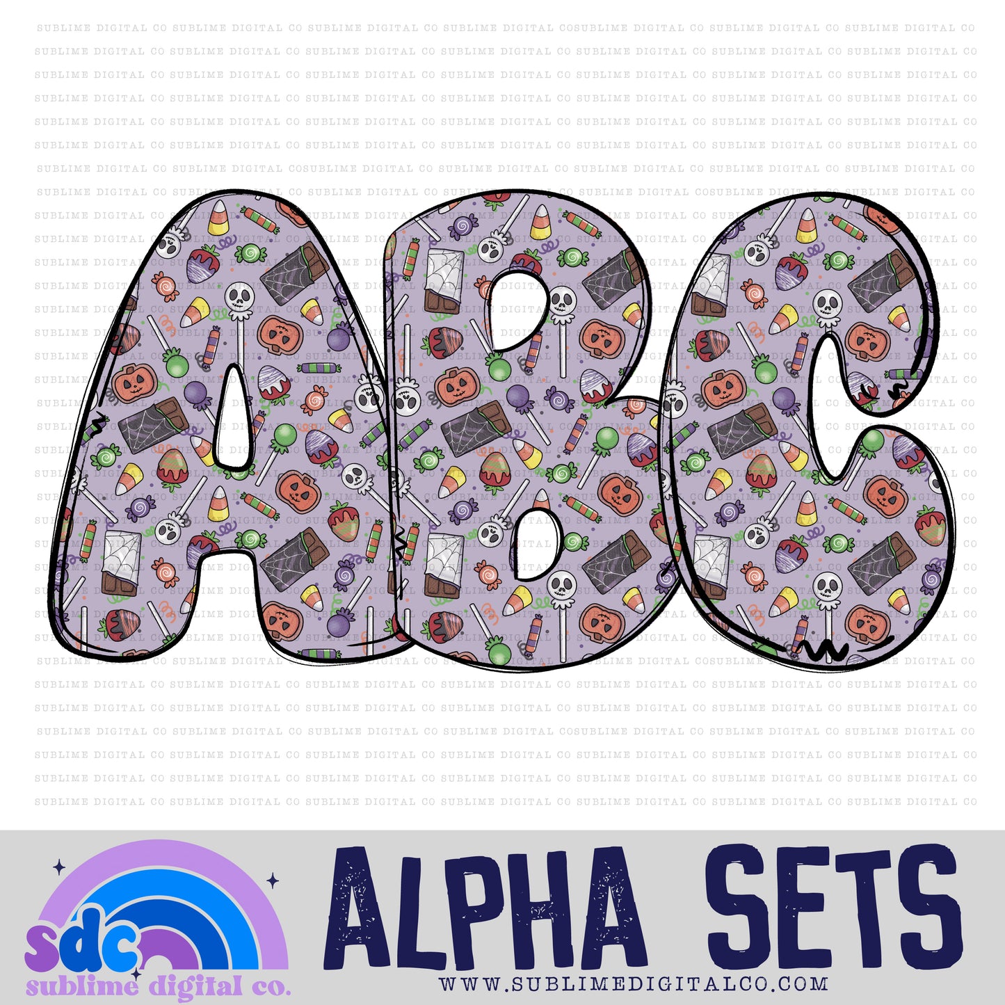 Halloween Candy • Alpha Sets • 26 PNG Files • Digital Download