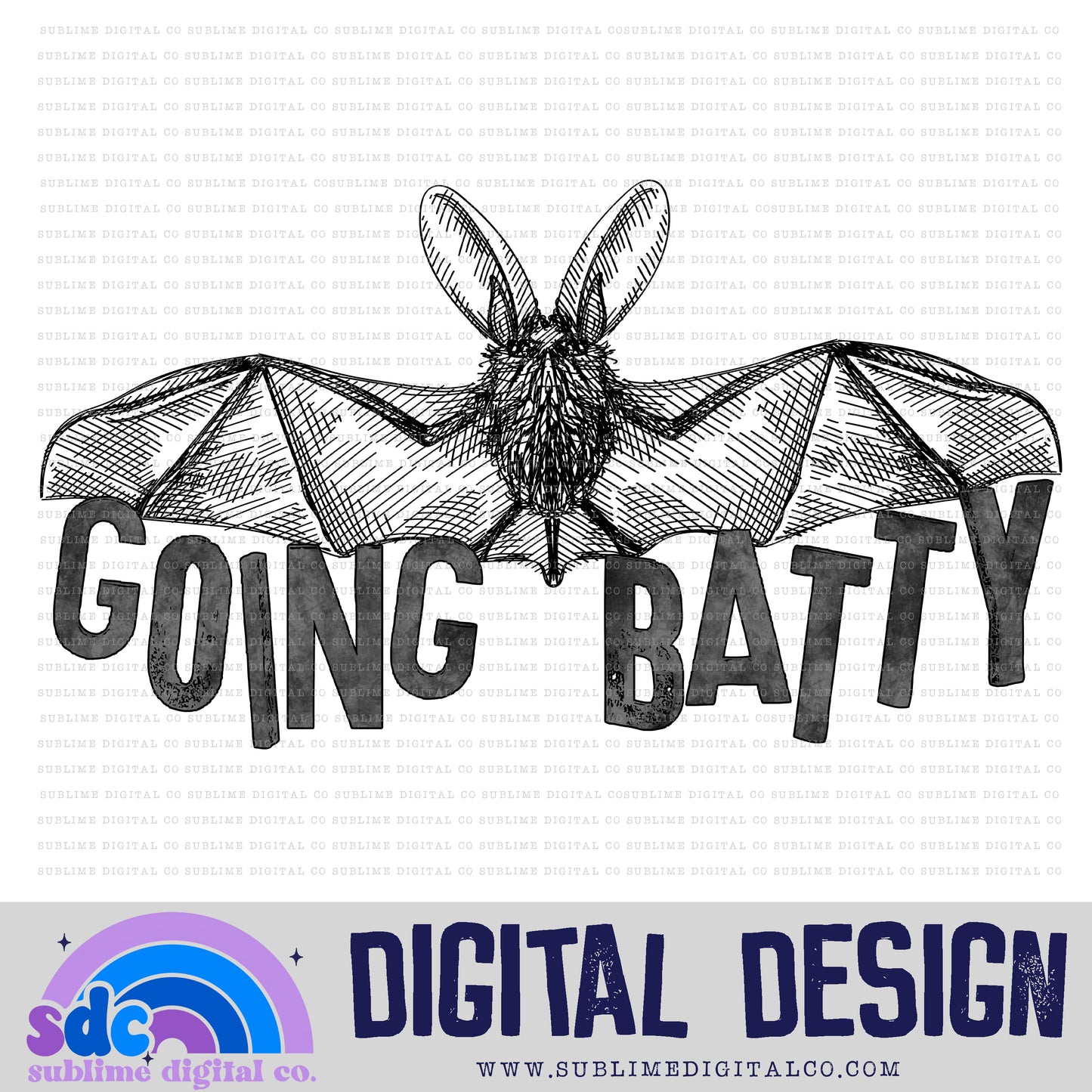 Going Batty • Witchy • Instant Download • Sublimation Design