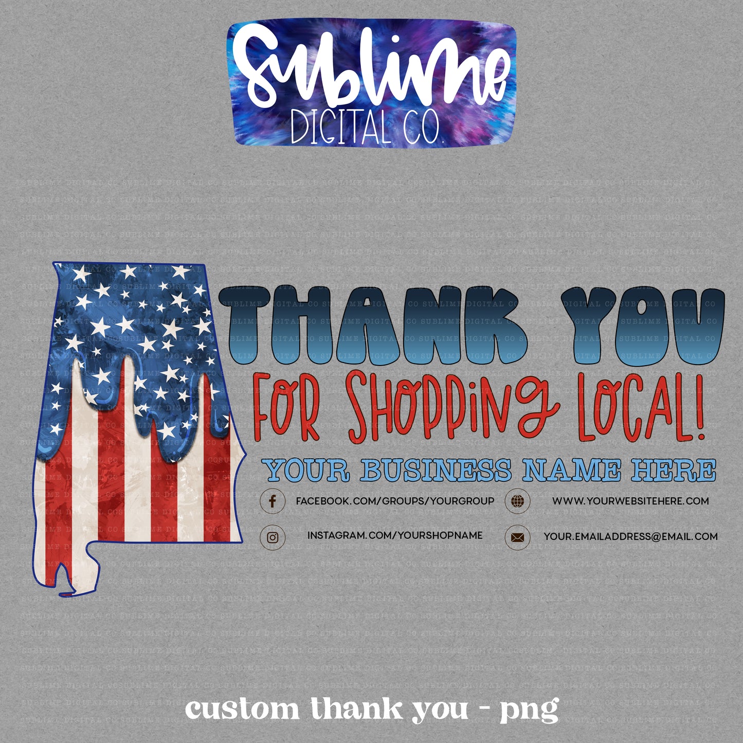 USA Flag • Shop Local • Custom Thank You • Custom Digital Designs