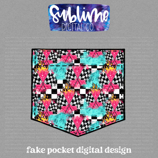 Racing • Fake Pocket • Instant Download • Sublimation Design