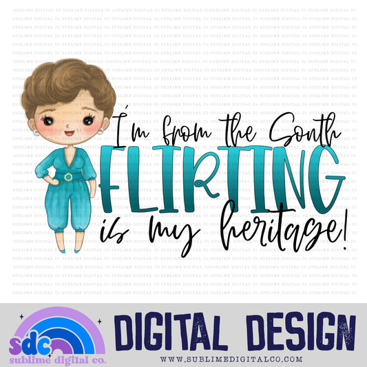 Flirting • Old Friends • Instant Download • Sublimation Design