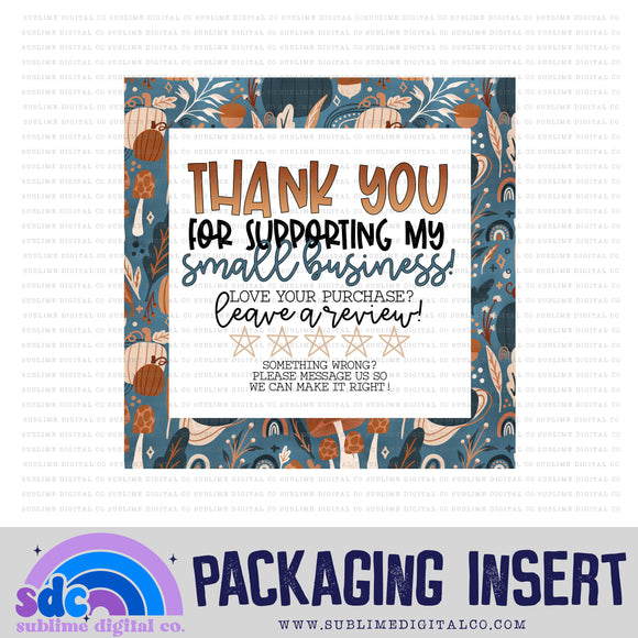 Pumpkins & Mushrooms Thank You • Leave A Review • Packaging Insert • Instant Download