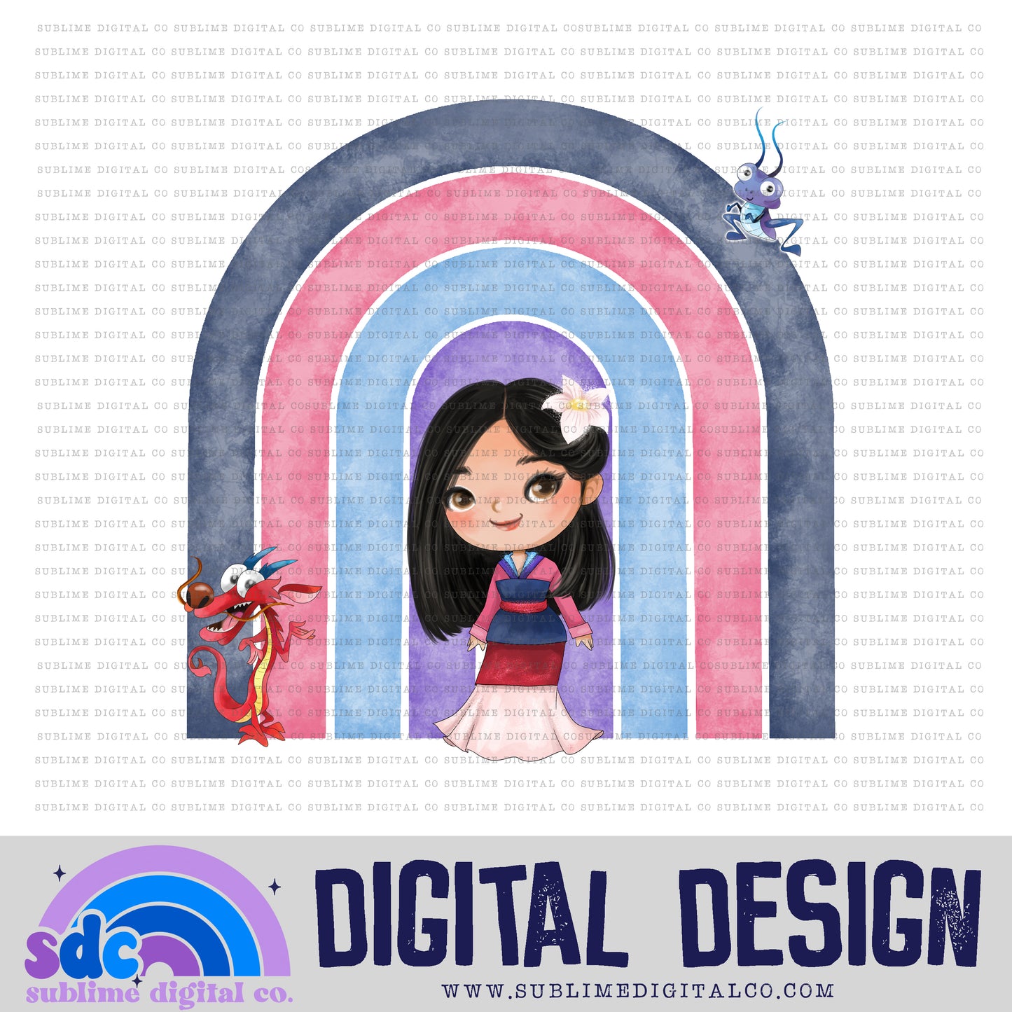 Warrior Princess • Rainbows • Instant Download • Sublimation Design