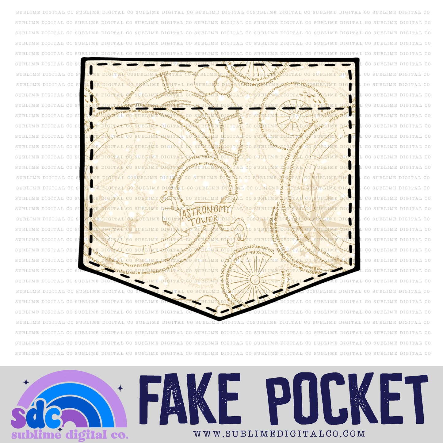 Astronomy - Tan • Fake Pocket • Wizards • Instant Download • Sublimation Design