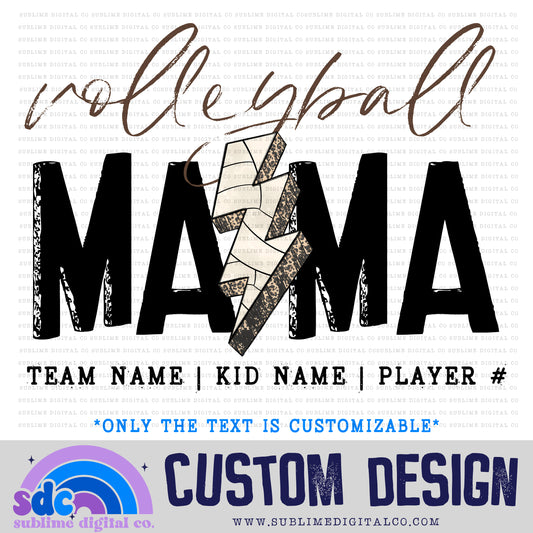Volleyball Mama - Lightning Bolt • Customs • Sports • Instant Download • Sublimation Design