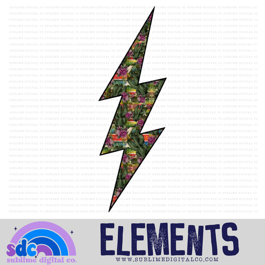 Western Cactus • Lightening Bolt • Elements • Digital Design • Instant Download • Sublimation