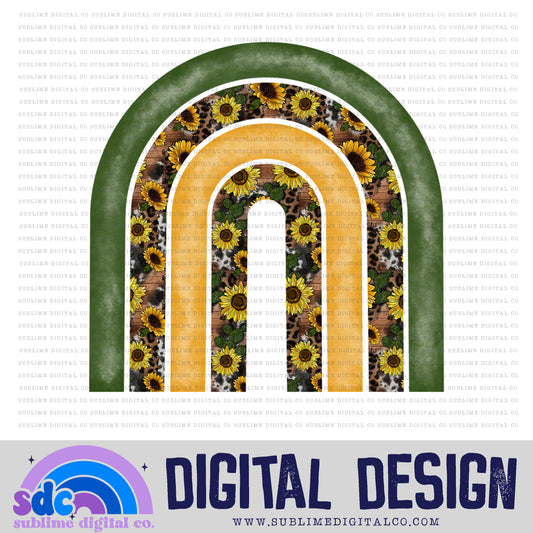 Western Sunflower Cactus • Rainbow • Elements • Digital Design • Instant Download • Sublimation
