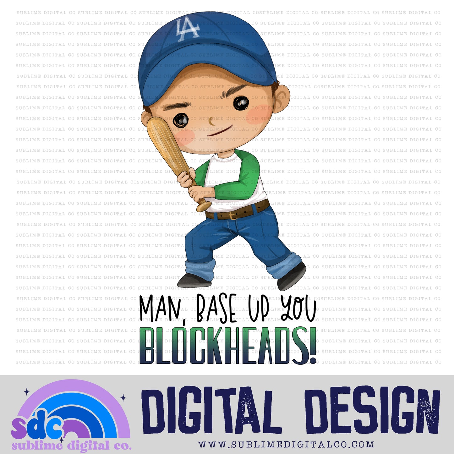 Blockheads • Baseball • Instant Download • Sublimation Design