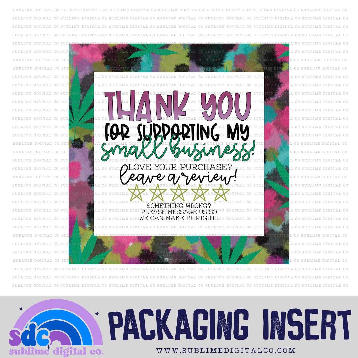 Mary Jane Thank You • Leave A Review • Packaging Insert • Instant Download