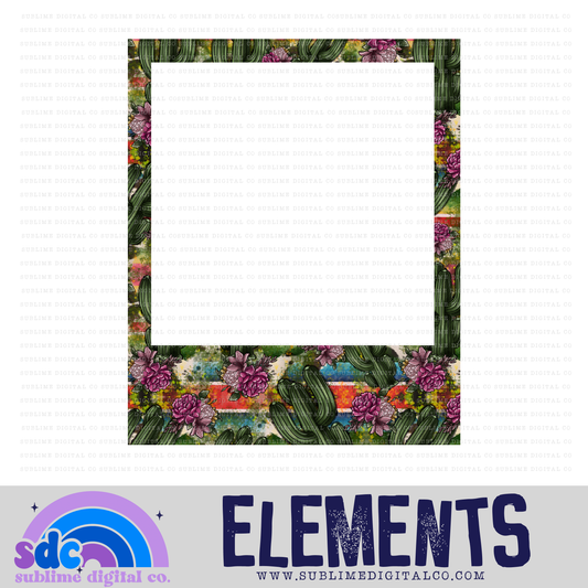 Western Cactus • Picture Frame • Elements • Digital Design • Instant Download • Sublimation