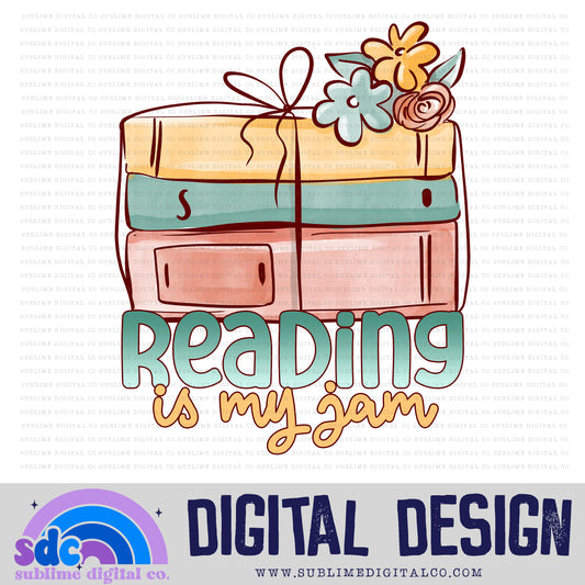 Reading is My Jam • Books • Instant Download • Sublimation Design