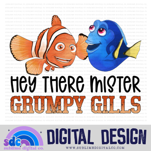 Grumpy Gills • Sea Life • Instant Download • Sublimation Design