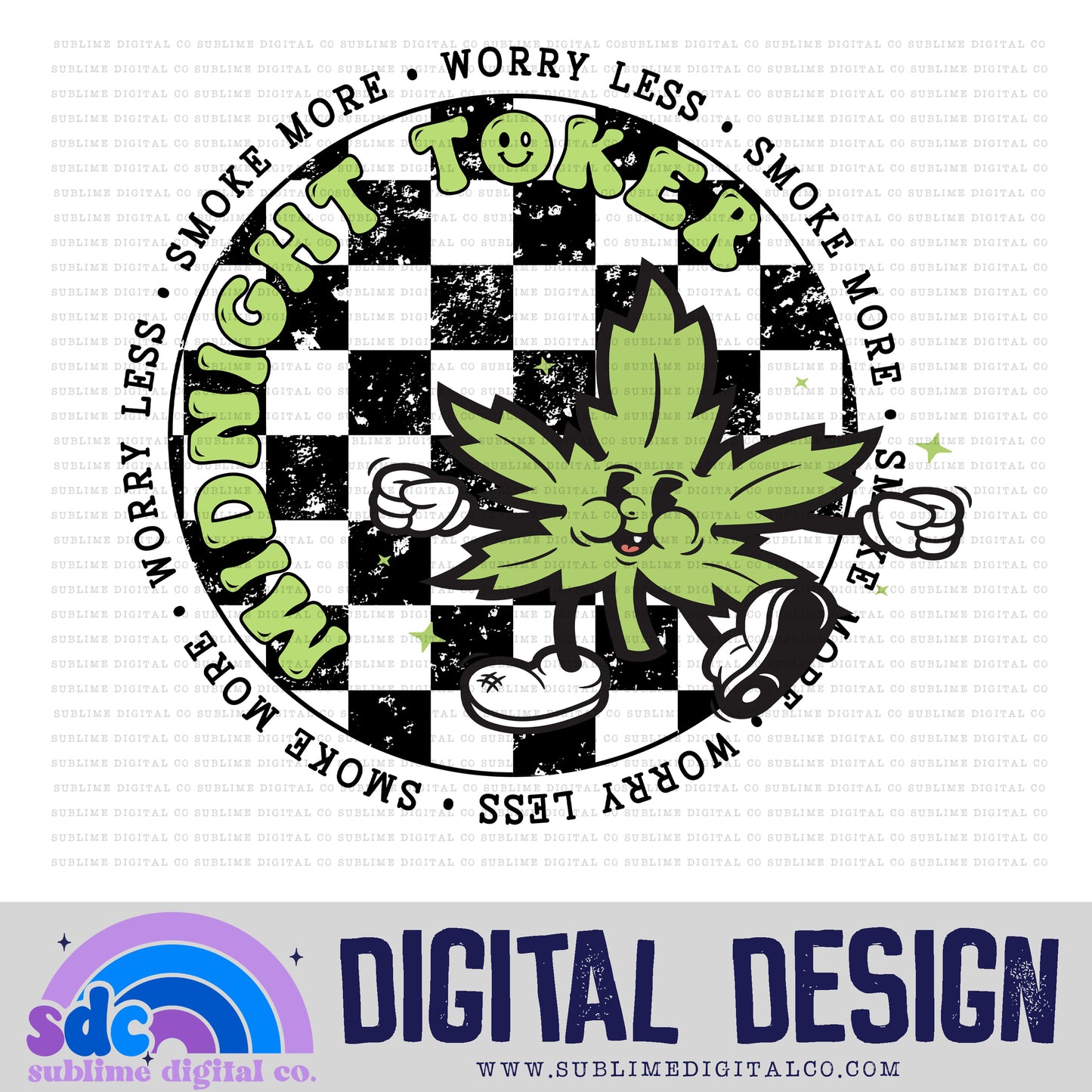 Smoke More, Worry Less • Retro Characters • Instant Download • Sublimation Design