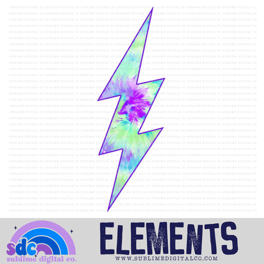 Pastel Purple Mint Tie Dye • Lightening Bolt • Elements • Digital Design • Instant Download • Sublimation