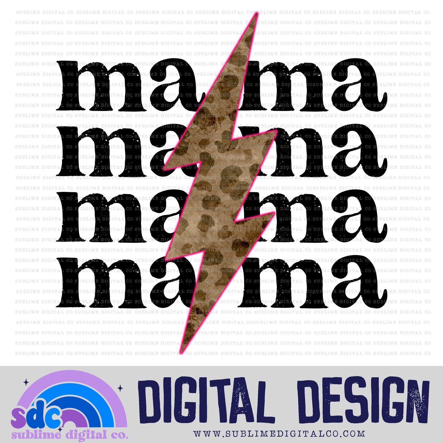 Mama Leopard • Retro • Instant Download • Sublimation Design