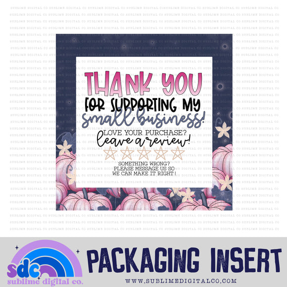 Pink Pumpkins Thank You • Leave A Review • Packaging Insert • Instant Download