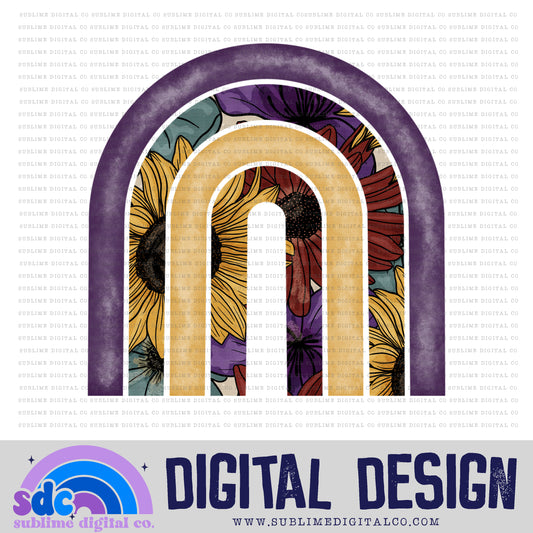 Purple Gold Floral • Rainbow • Elements • Digital Design • Instant Download • Sublimation