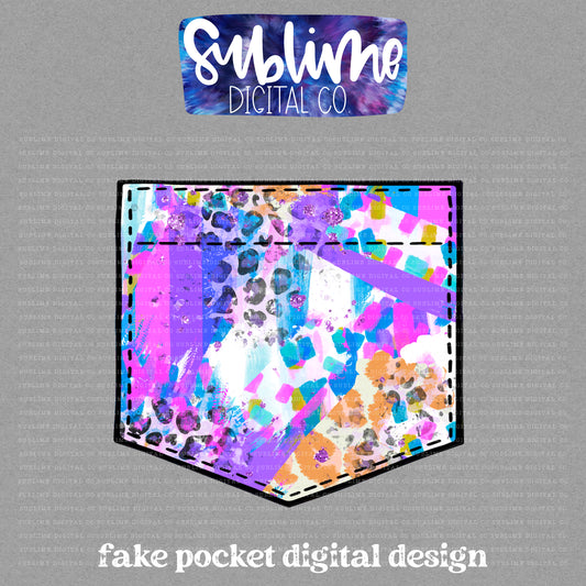Purple Abstract • Fake Pocket • Instant Download • Sublimation Design
