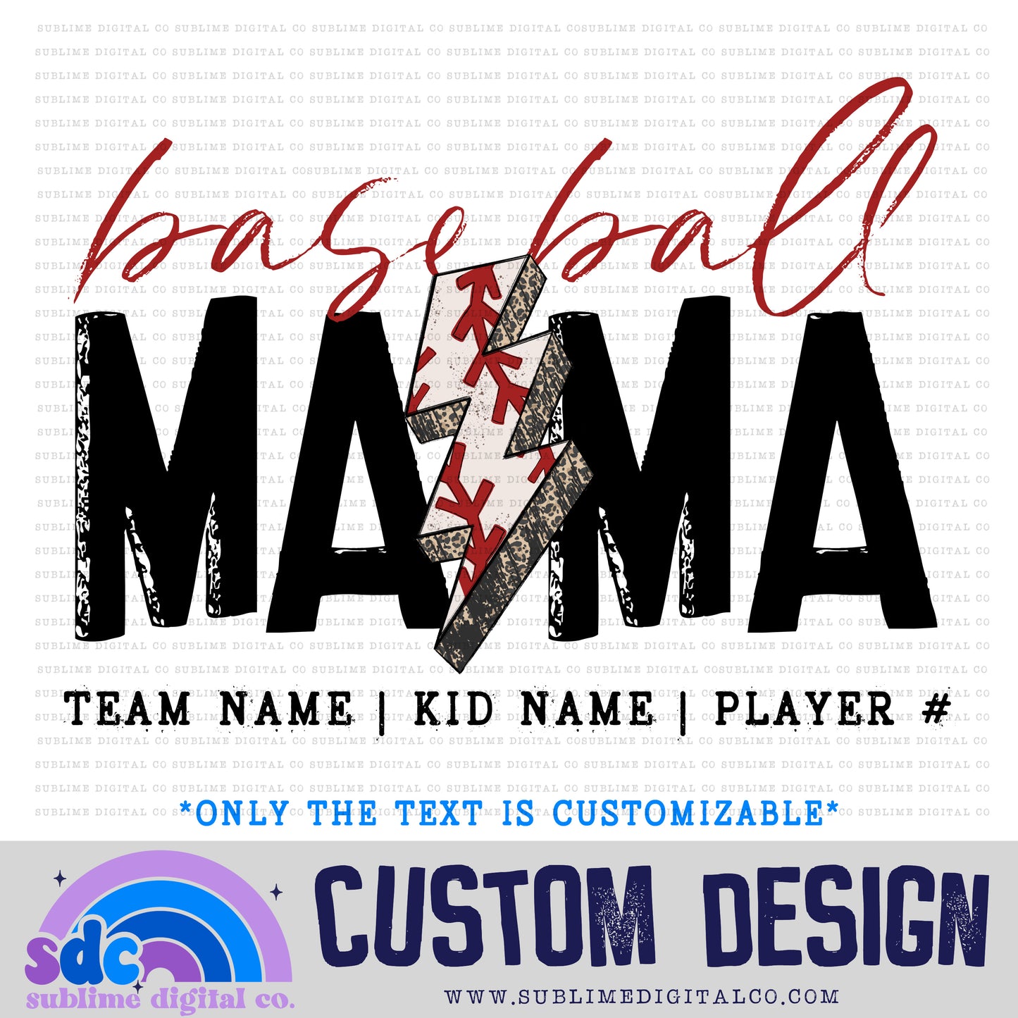 Baseball Mama - Lightning Bolt • Customs • Sports • Instant Download • Sublimation Design