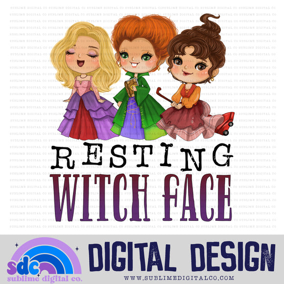 Resting Witch Face• Witch Sisters • Instant Download • Sublimation Design