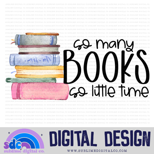 So Many Books • Books • Instant Download • Sublimation Design