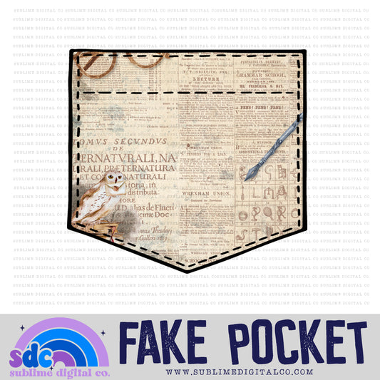 Owl Newspaper • Fake Pocket • Wizards • Instant Download • Sublimation Design