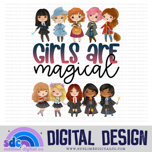 Girls are Magical • Wizard • Instant Download • Sublimation Design