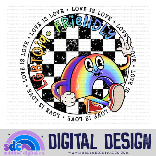 LGBTQIA+ Friendly • Pride • Retro Characters • Instant Download • Sublimation Design