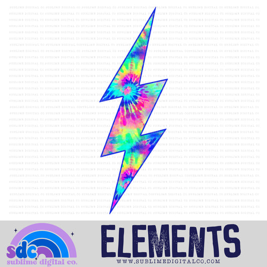 Neon Tie Dye • Lightening Bolt • Elements • Digital Design • Instant Download • Sublimation