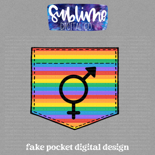Bisexual • Pride • Fake Pocket • Instant Download • Sublimation Design