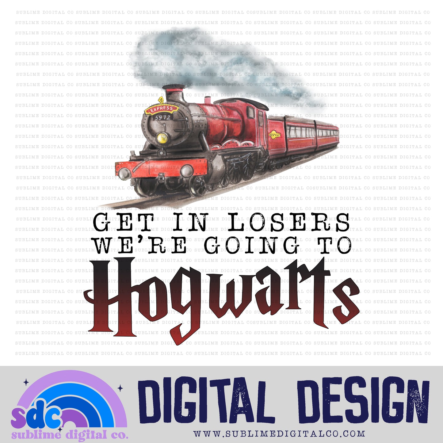 We're Going to Wizard School - Train • Wizard • Instant Download • Sublimation Design