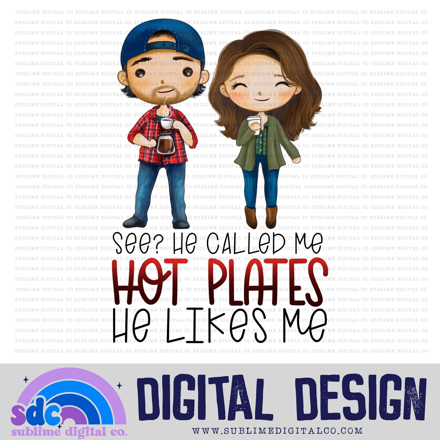 Hot Plates • Mom & Daughter • Instant Download • Sublimation Design