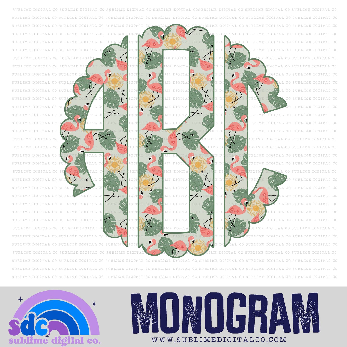 Flamingoes  Monogram | 26 PNG Files | Digital Download