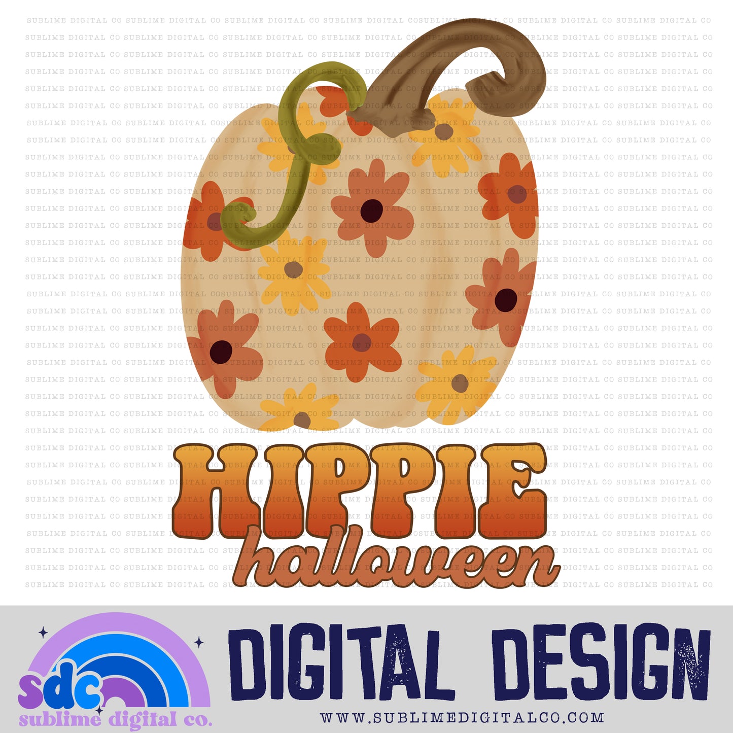 Hippie Halloween - Pumpkin 2 • Autumn/Fall • Instant Download • Sublimation Design