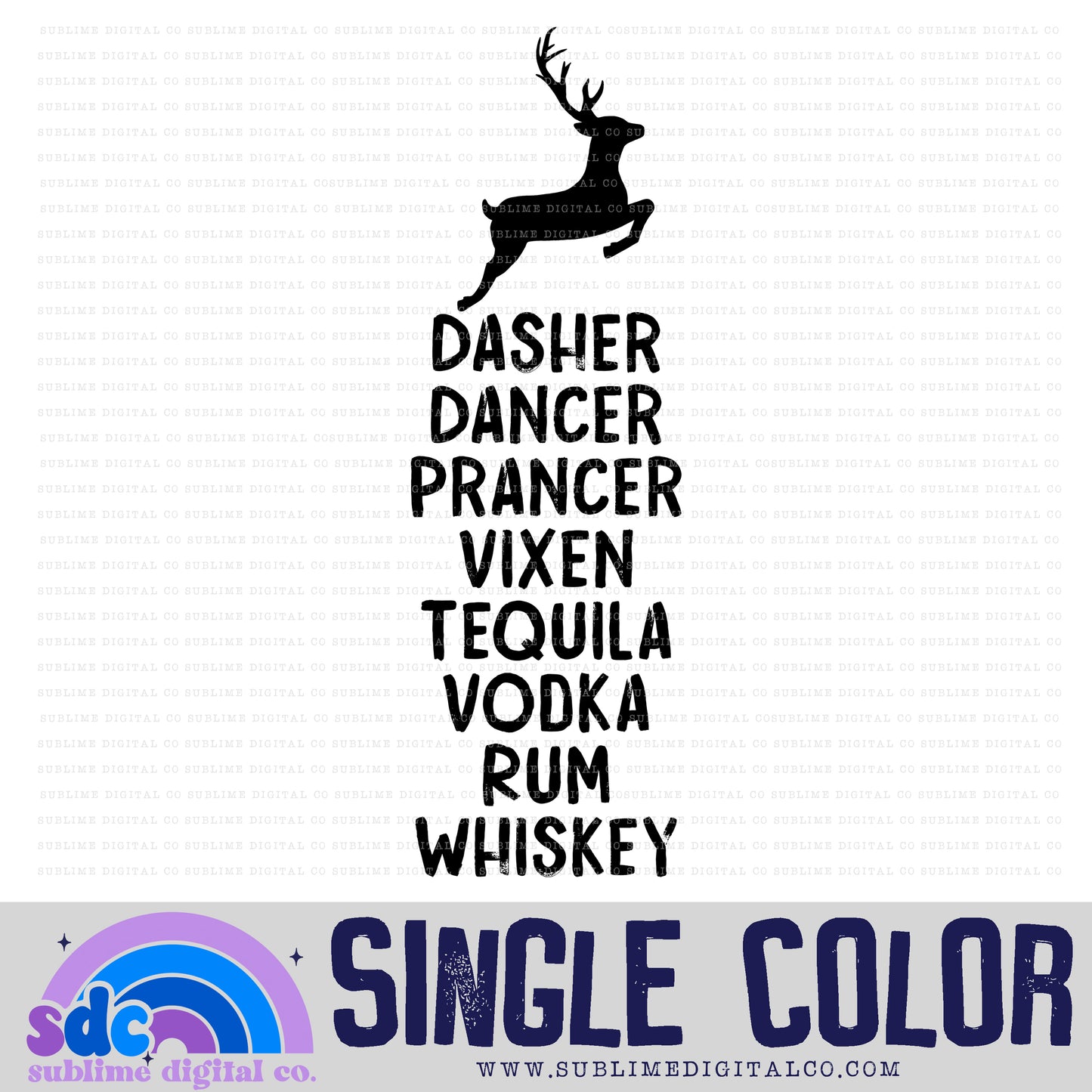 Drinking Reindeer • Instant Download • Sublimation Design