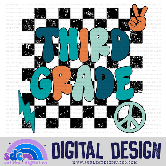 Third Grade - Blue/Orange • School • Instant Download • Sublimation Design