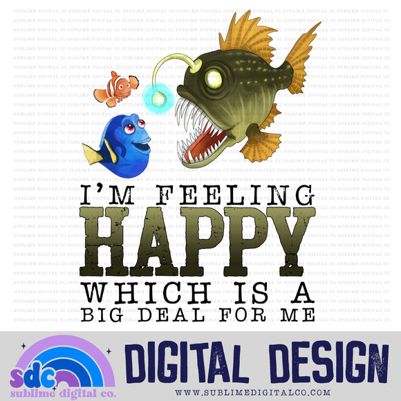 Feeling Happy • Sea Life • Instant Download • Sublimation Design